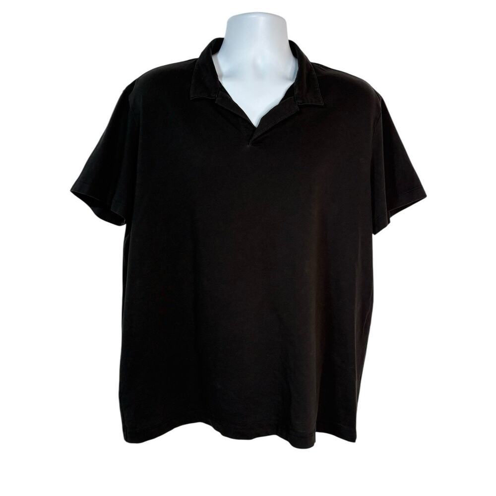 Theory Men's Willem Atmos Black Cotton Blend Polo Shirt sz XXL - Picture 2 of 5